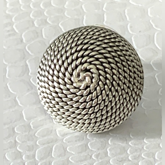 Vintage MEXICO 925 Sterling Silver Dome Round Earrings - Picture 5 of 13